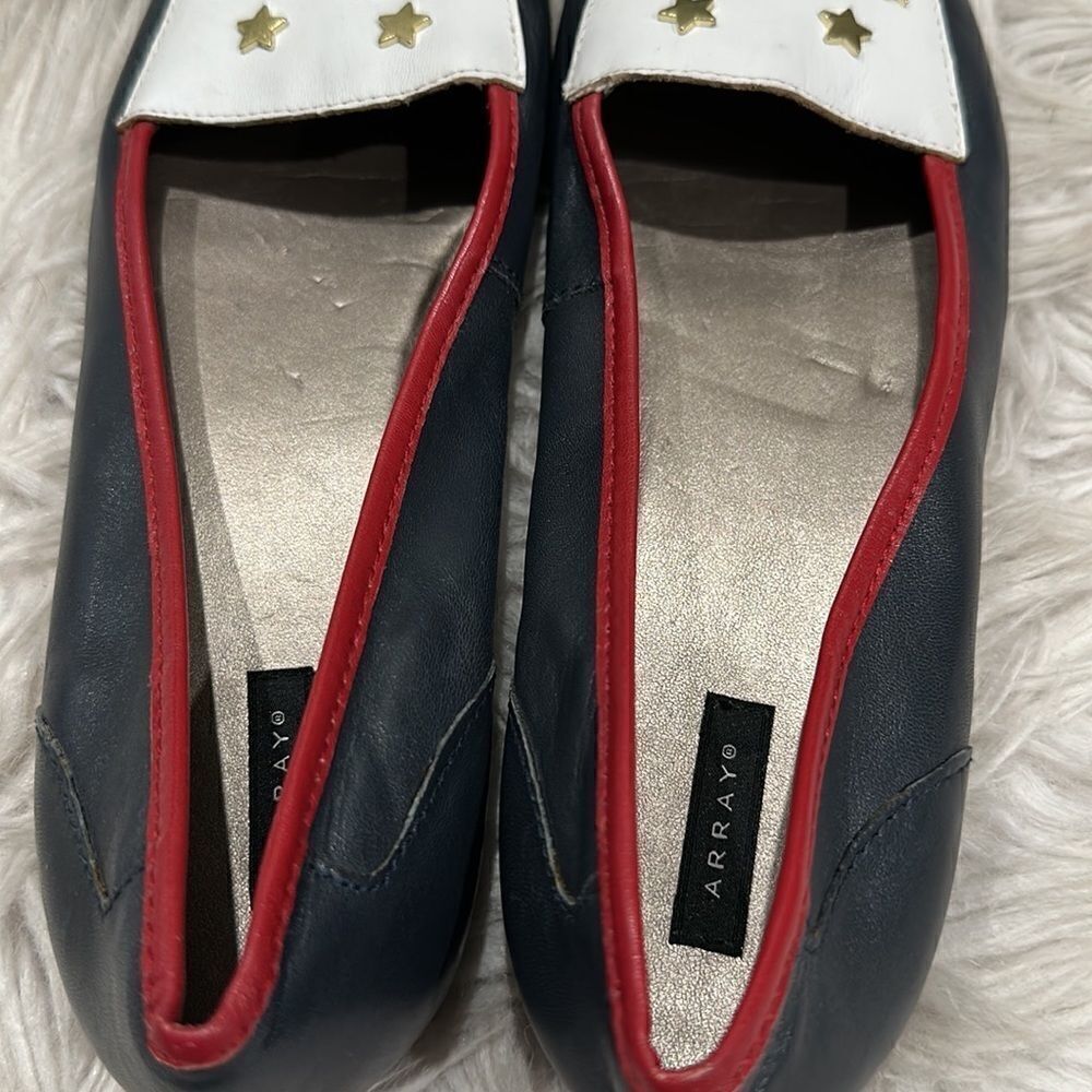 Array Salute Leather Red White And Blue Star Embellished Slip On Loafer Sz 10N - Picture 4 of 14